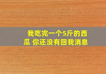 我吃完一个5斤的西瓜 你还没有回我消息